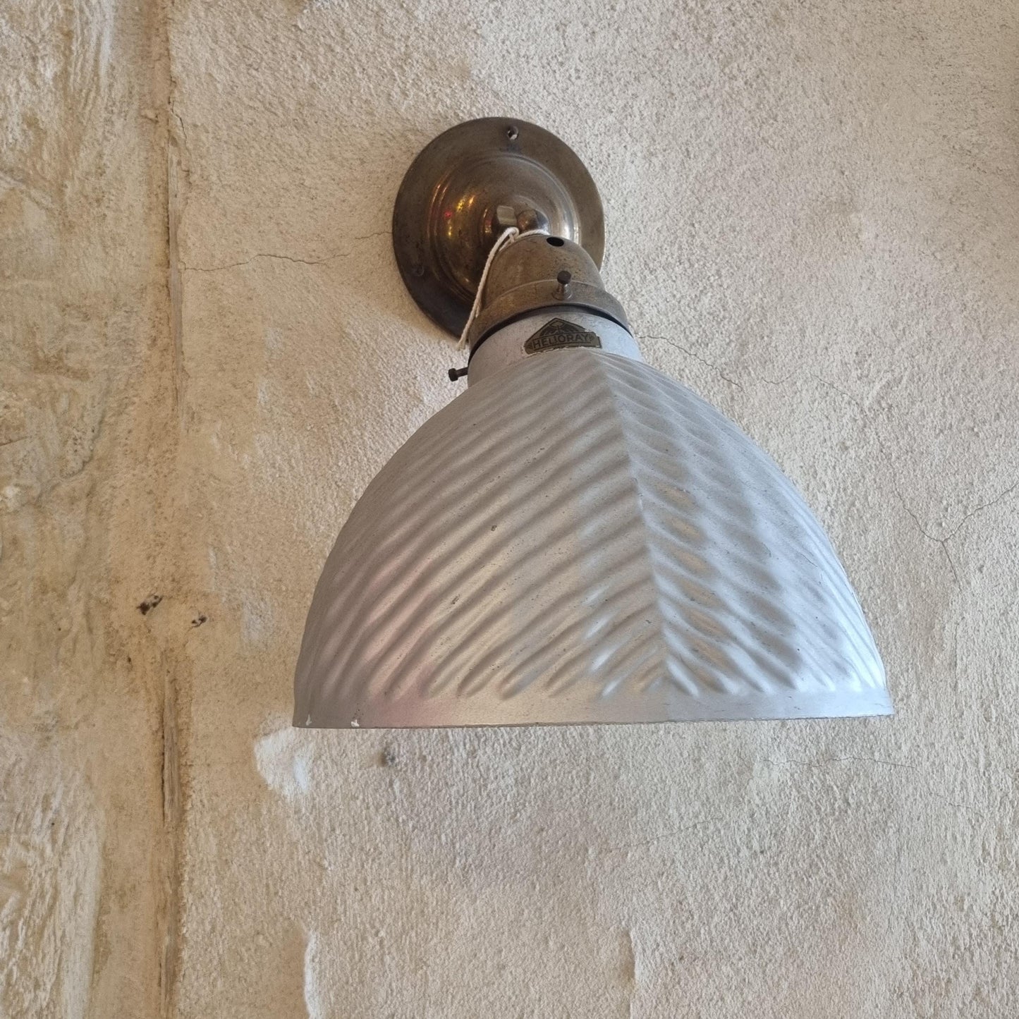 Rare 1930s English Wall Light by Helioray with Original Label - Restored