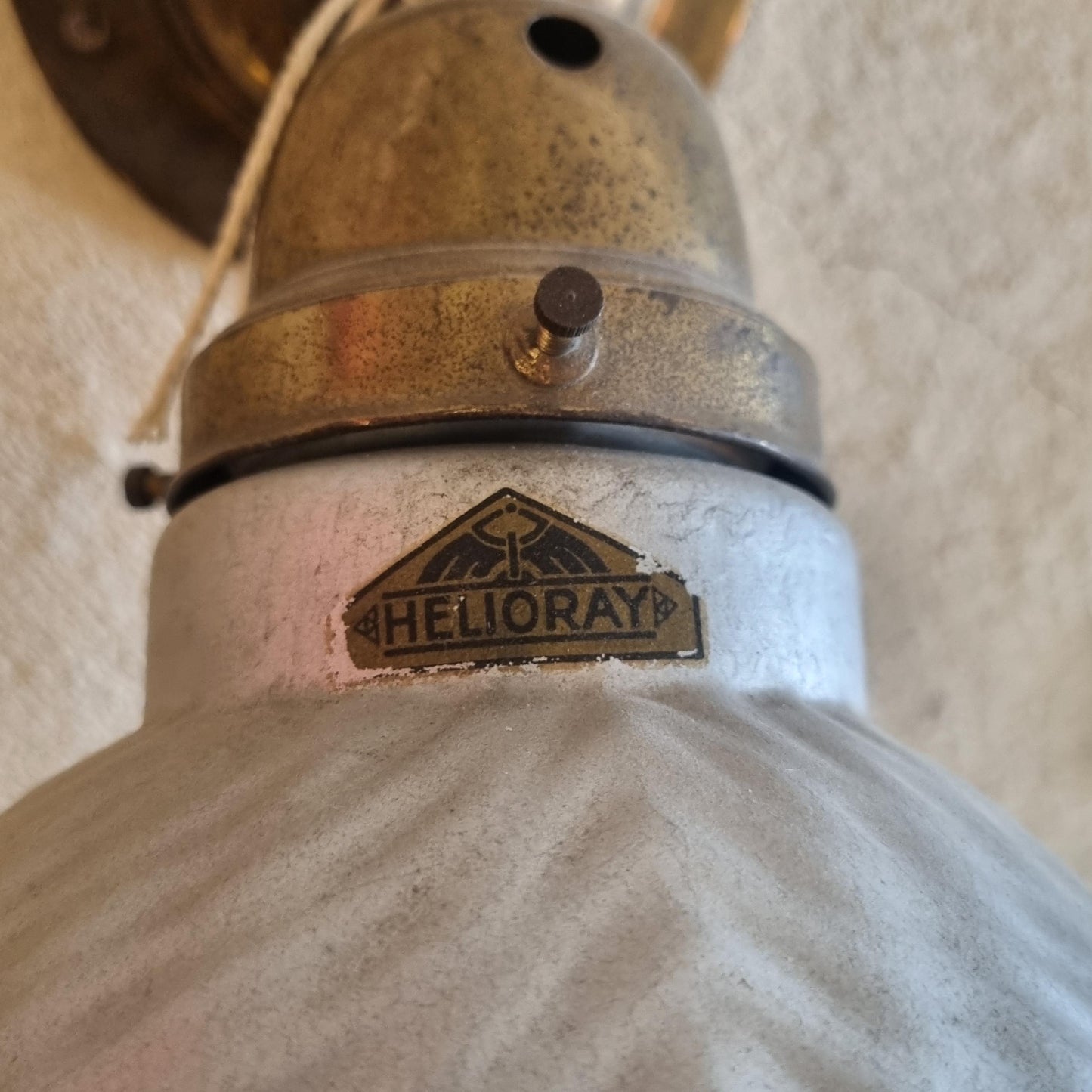 Rare 1930s English Wall Light by Helioray with Original Label - Restored