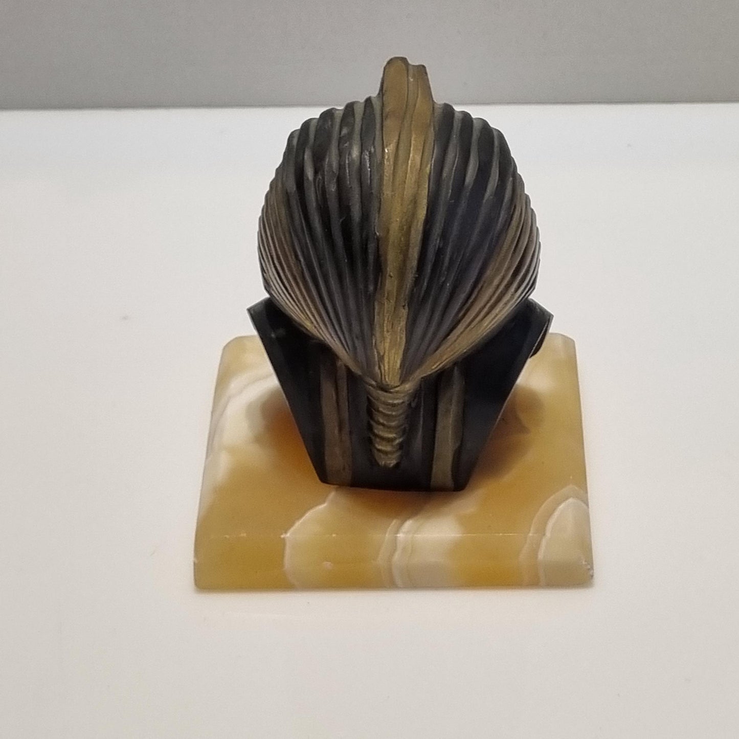 Vintage Bronze Egyptian Pharaoh Bust on Marble Base