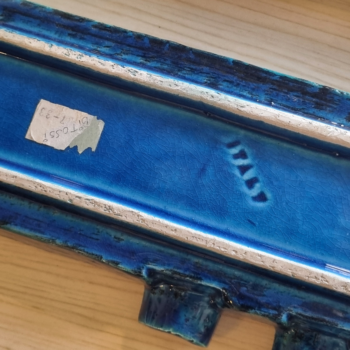 מאפרת קרמיקה וינטג' מקורית Bitossi Italy – עיצוב Rimini Blu (אלדו לונדי)