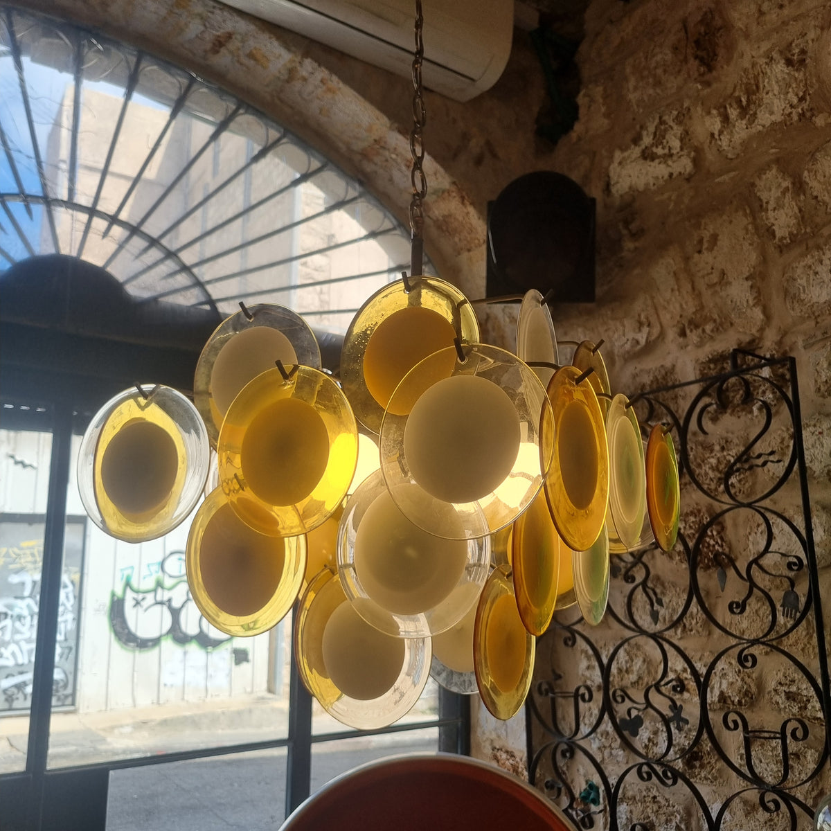 ✨ נברשת וינטג' איטלקית נדירה – A.V. Mazzega Murano ✨
