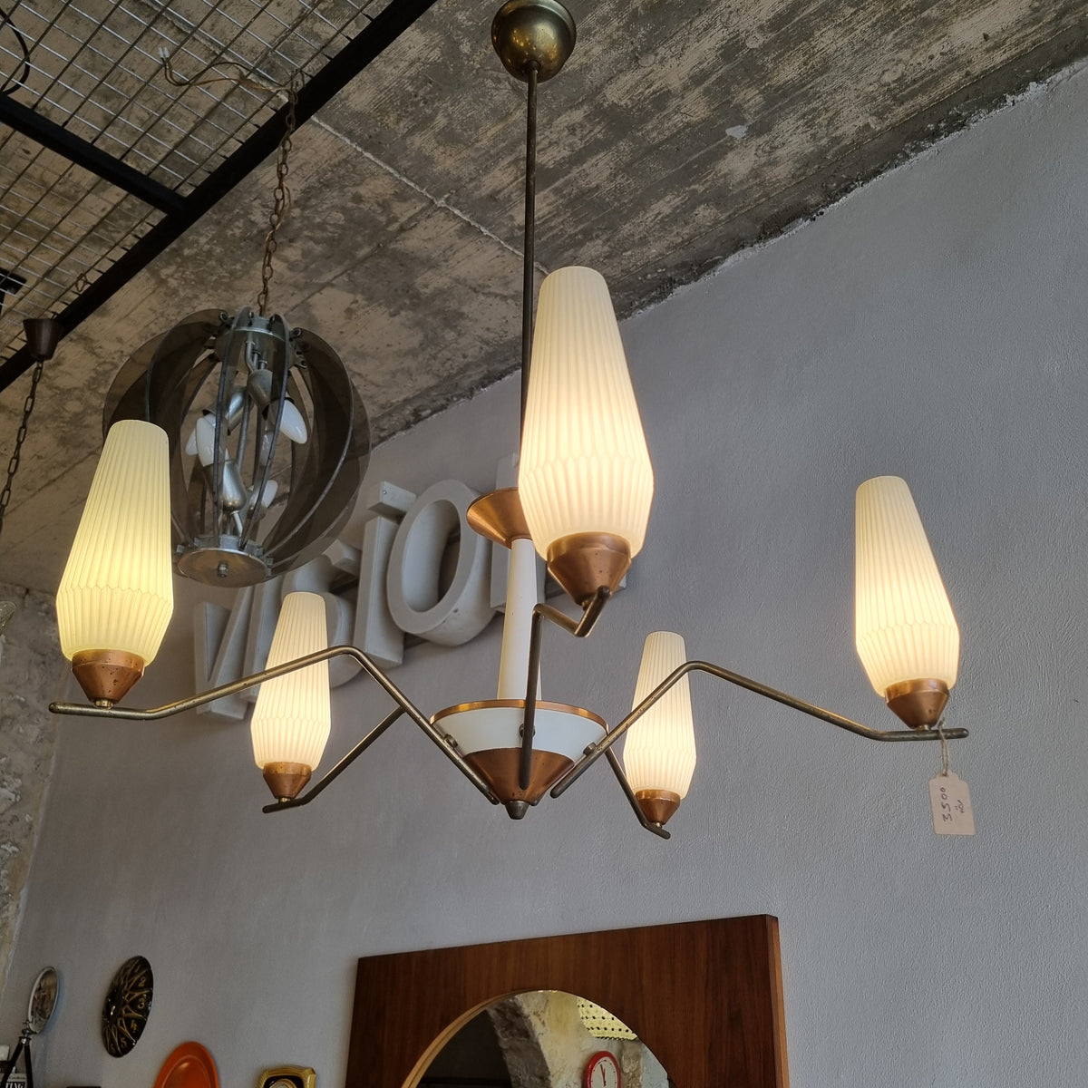 ✨ יוקרה איטלקית קלאסית: נברשת Mid-Century מרהיבה משנות ה-50/60 ✨
