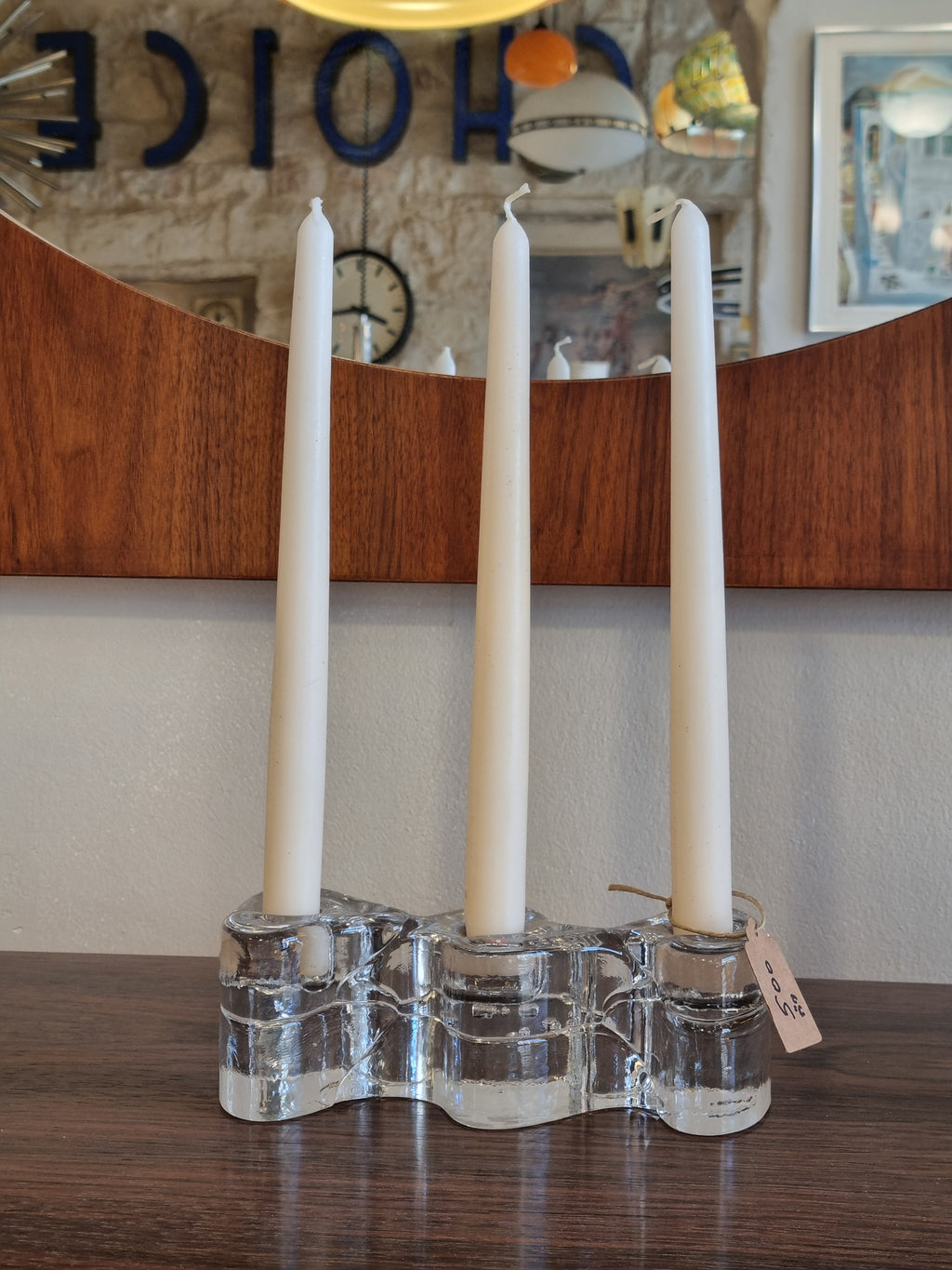 🕯️ פמוט זכוכית וינטג' נדיר – Aslak מבית Iittala (פינלנד, שנות ה-70)