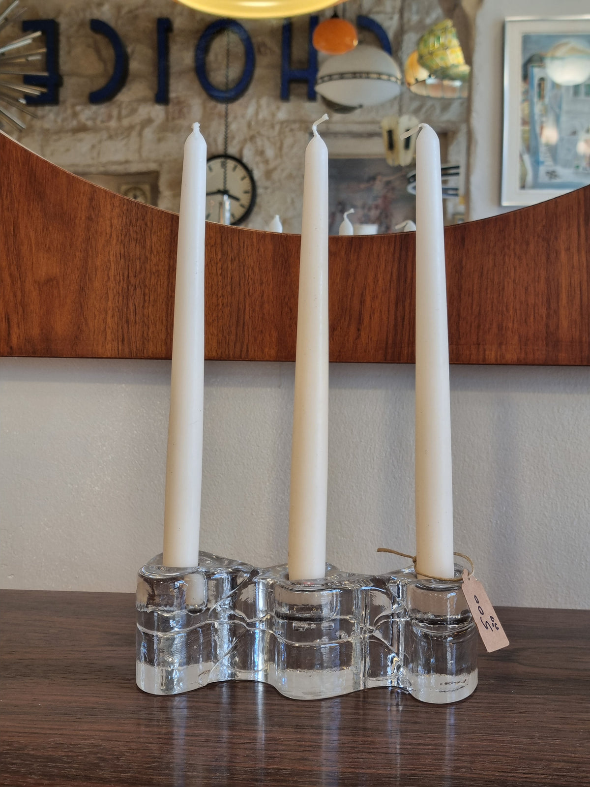 🕯️ פמוט זכוכית וינטג' נדיר – Aslak מבית Iittala (פינלנד, שנות ה-70)