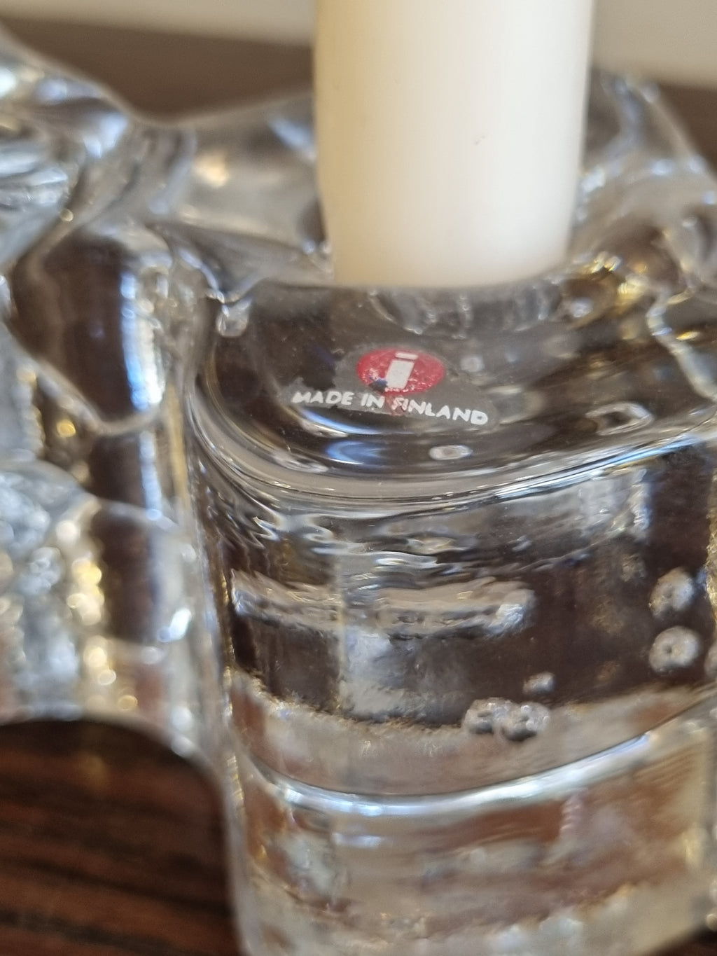 🕯️ פמוט זכוכית וינטג' נדיר – Aslak מבית Iittala (פינלנד, שנות ה-70)