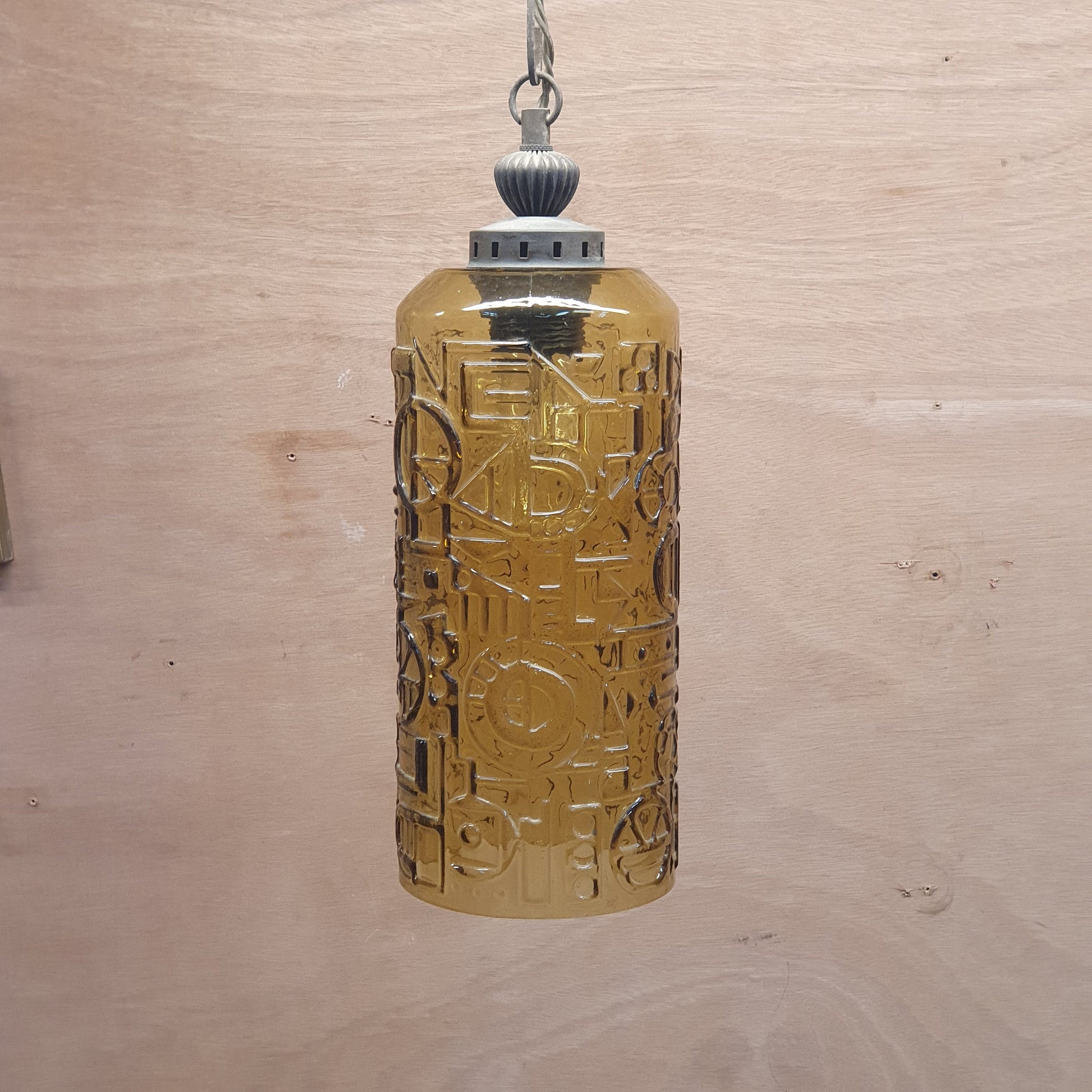 Transparent Yellow Glass Pendant Light - Vintage 70's Design by Helena Tynell - Flygsfors