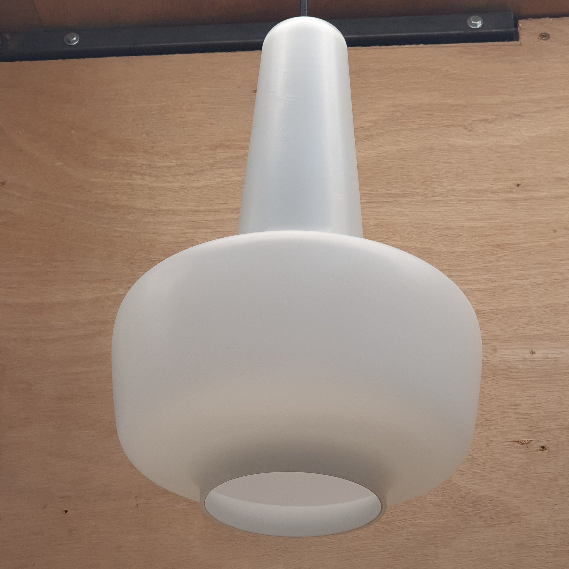 Vintage White Pendant Light - 1960s Danish Design Classic by Michael Bang for Holmegaard