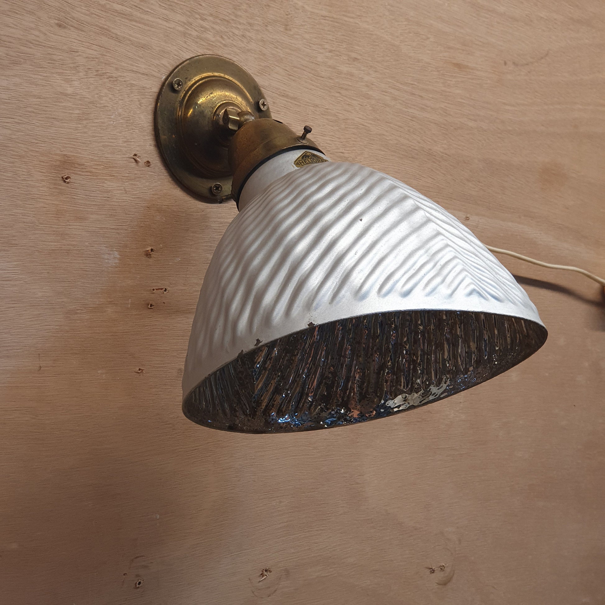 Rare 1930s English Wall Light by Helioray with Original Label - Restored