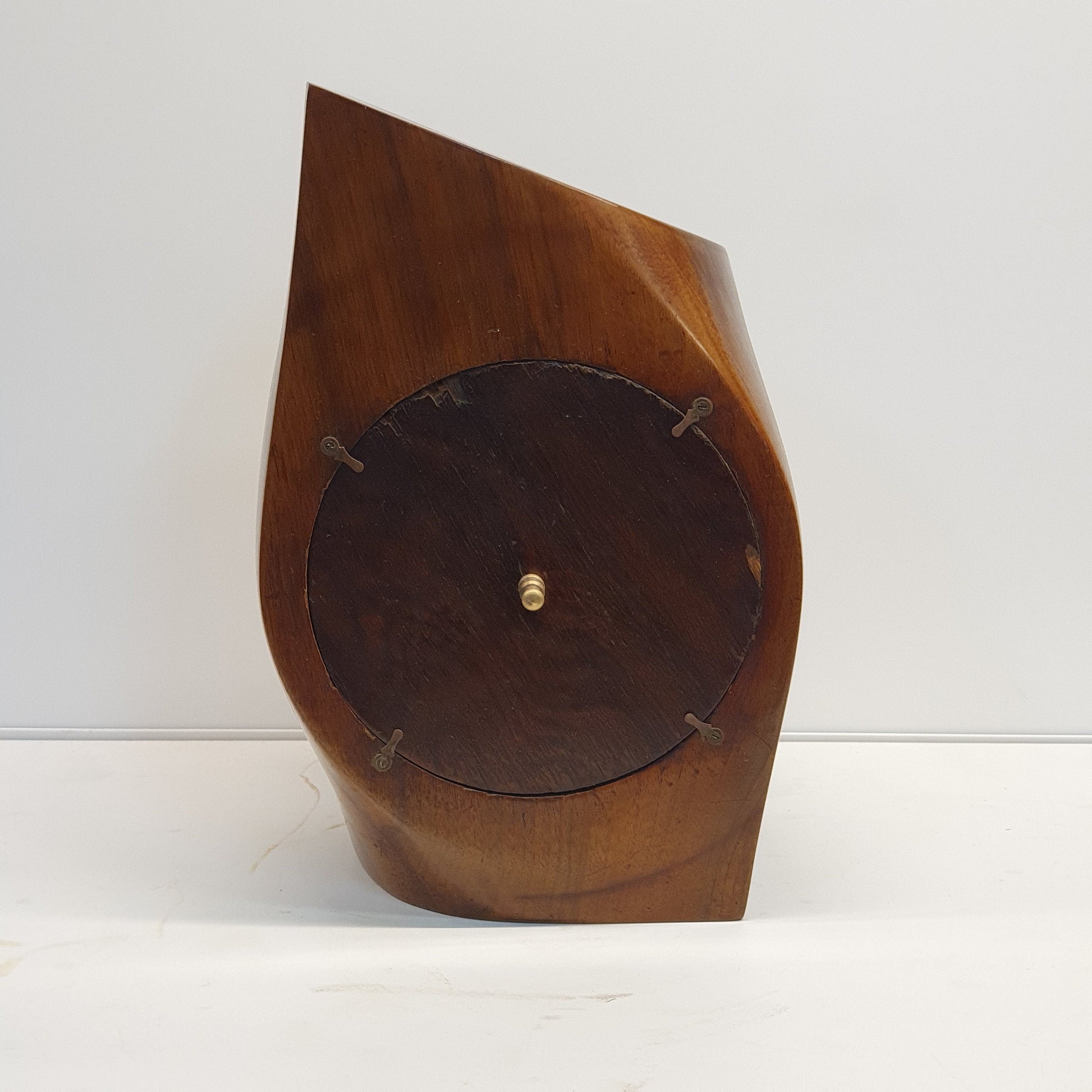 Vintage Handmade Wood Propeller Table Clock with Mechanical Winding - Unique Aviation Decor