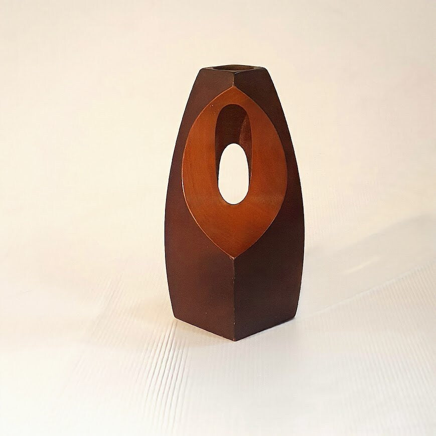 Beautiful Solid Wood Art Sculpture from the 1970s - Signed by Danish Artist