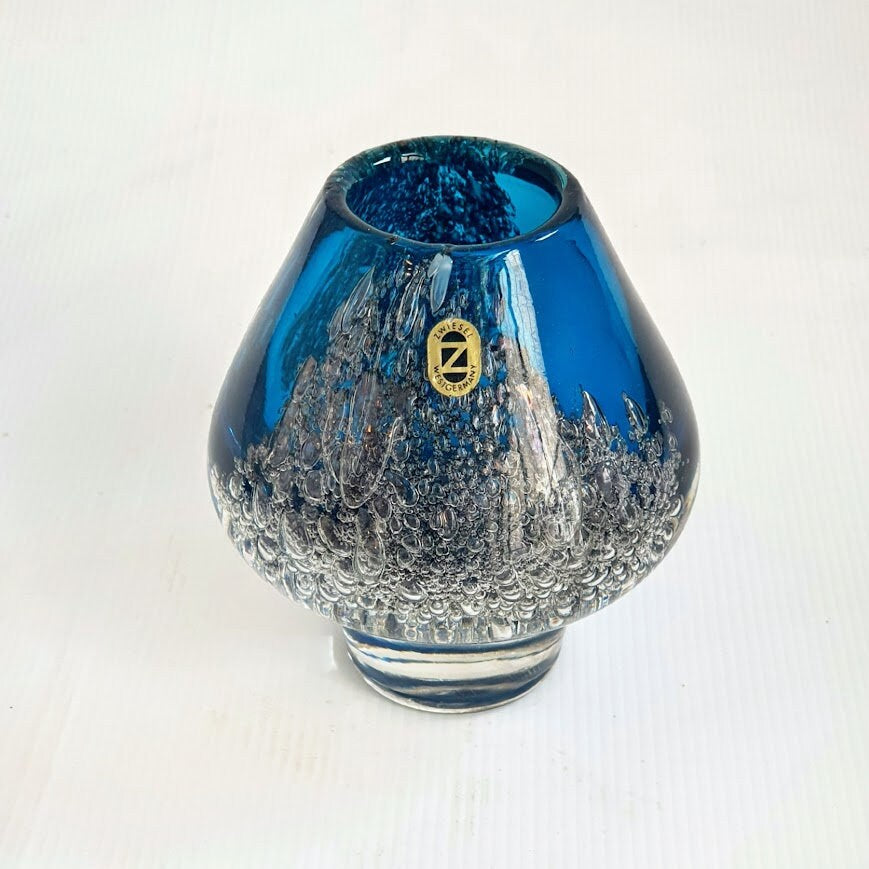 Florida bubble glass vase designed by Heinrich Löffelhart for Schott Zwiesel West Germany