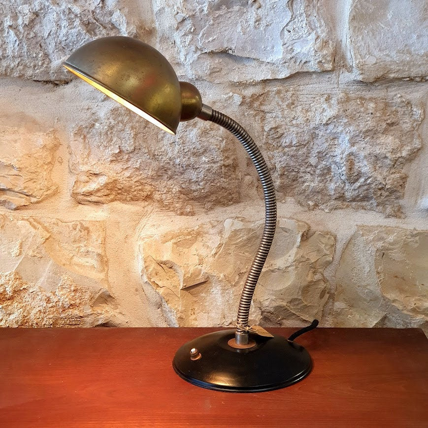 One of a Kind Eco-Friendly Desk Lamp - Restored with Upcycled Metal, Artisan Design