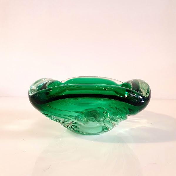 Handmade Murano Glass Bowl from Italy - Large and Stunning Centerpiece