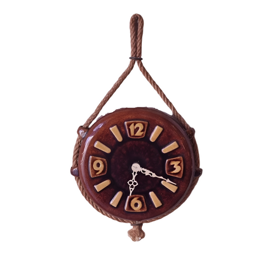 Exquisite Vintage Ceramic Clock from the 70's | Distinctive Aesthetics | Artistic Wall Decor