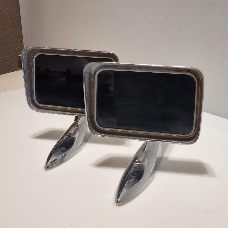 Ford Side View Car Mirror Set - 1950s 1960s Vintage #4086 - Silver Chrome Finish