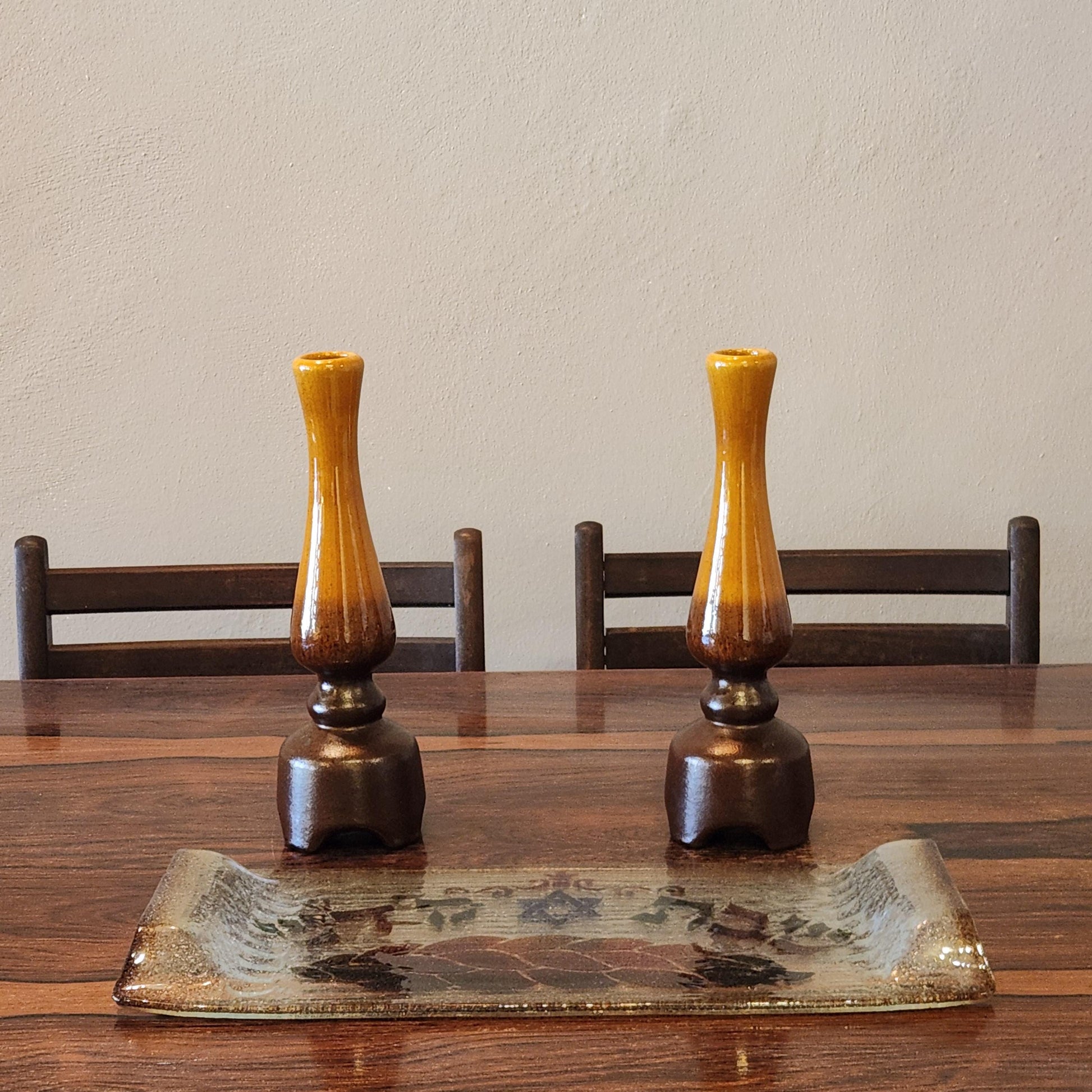 Ceramic Candle Holders - Israeli Ceramics Company - Beit Hayotzer Signed. Mid Century Modern Home decor