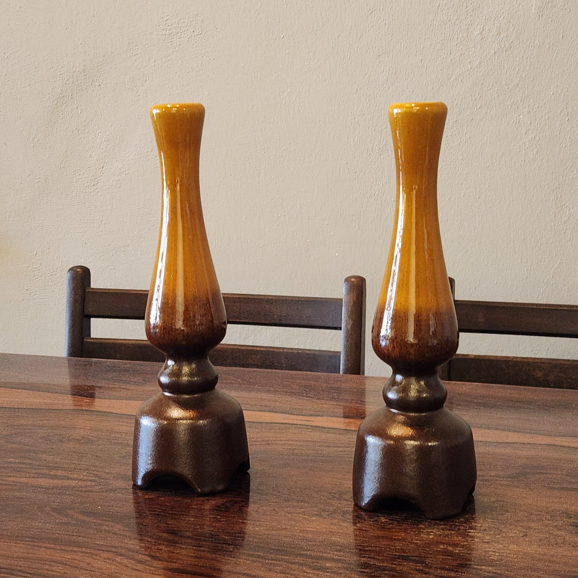 Ceramic Candle Holders - Israeli Ceramics Company - Beit Hayotzer Signed. Mid Century Modern Home decor