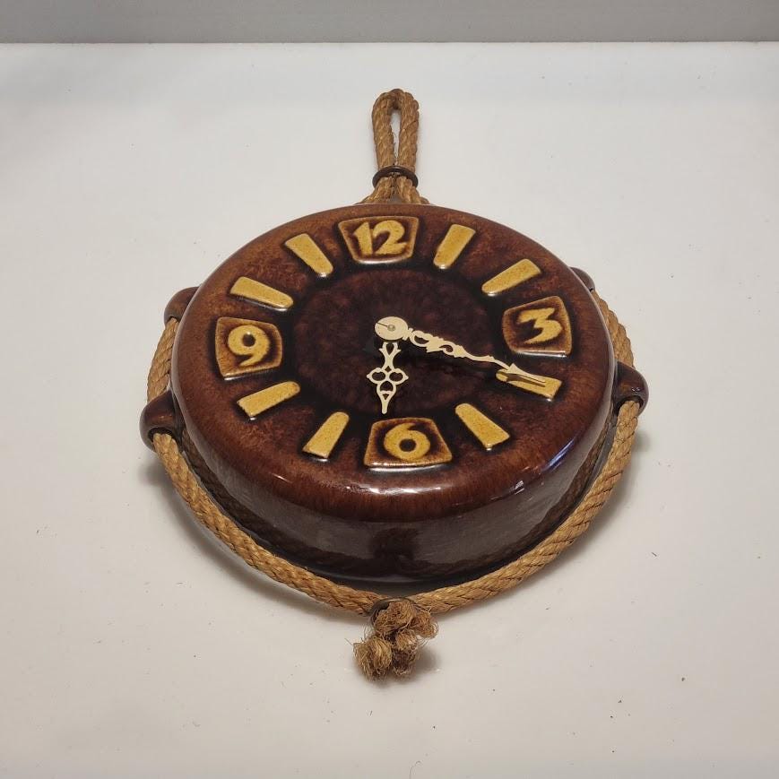 Exquisite Vintage Ceramic Clock from the 70's | Distinctive Aesthetics | Artistic Wall Decor