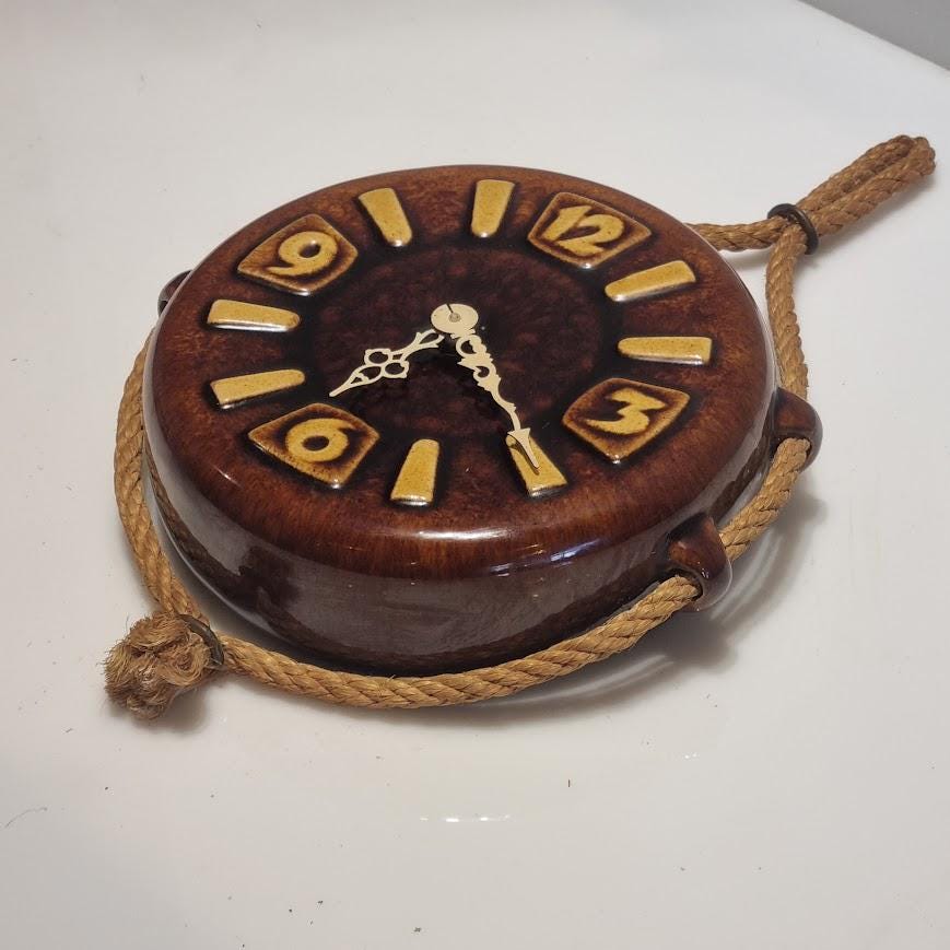 Exquisite Vintage Ceramic Clock from the 70's | Distinctive Aesthetics | Artistic Wall Decor