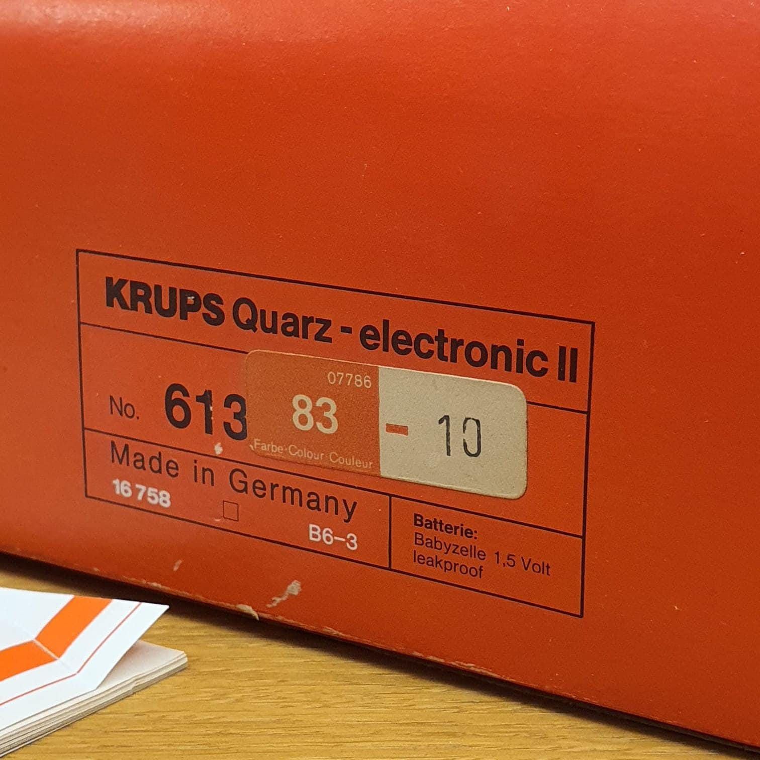 KRUPS wall Clock vintage Orange and Black Quartz - BOX Technical Details