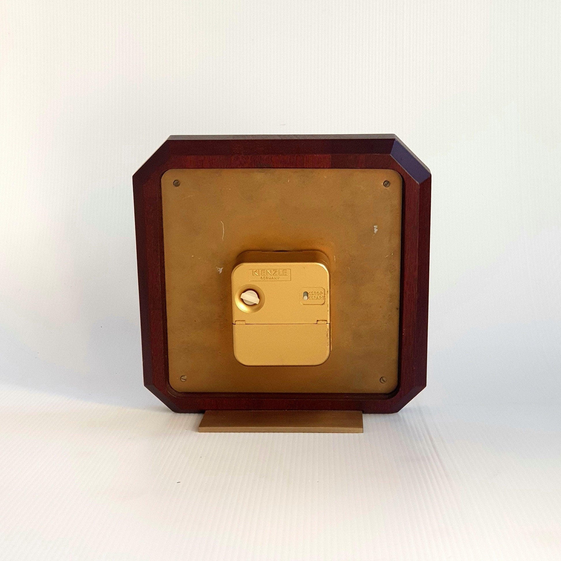 Mid-Century Kienzle Germany Desk Clock | 70&#39;s Quartz Mechanism | Brass Wood