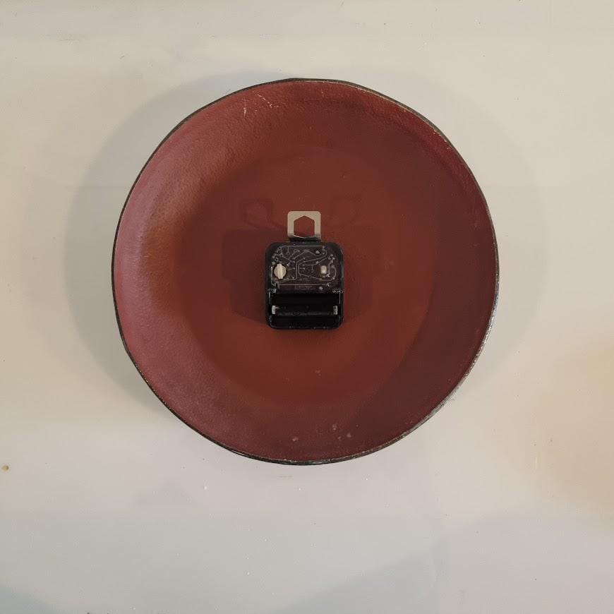 Vintage Wall Clock Design by Israeli Artist Andreas Mayer - Green and Black Fused Glass - Roman Numeral Quartz Clock - 30cm