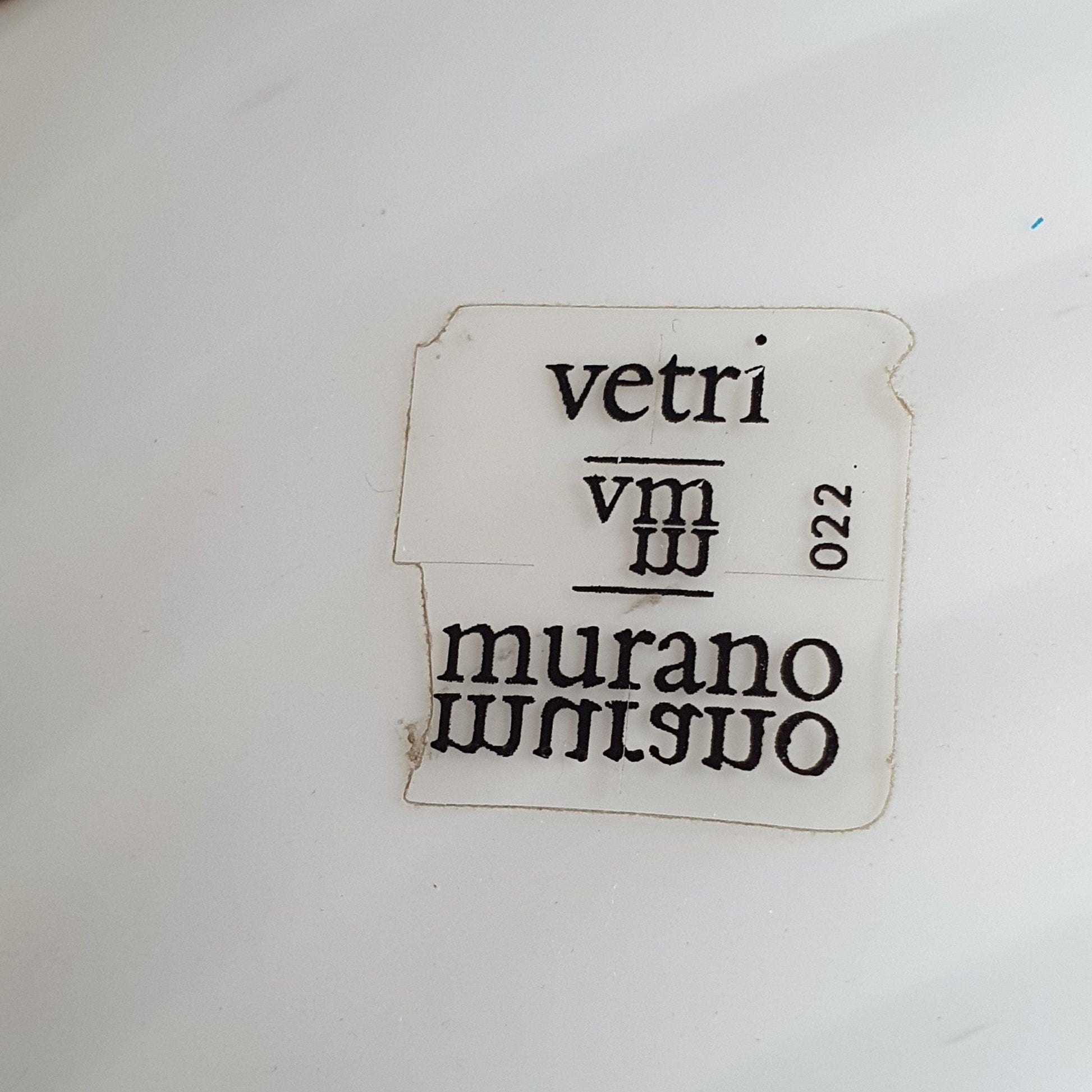 Venini Murano 70&#39;s Opaline Glass Bedside Lamp - Blown Glass, Gray Striped, Mushroom Shape, Original Label
