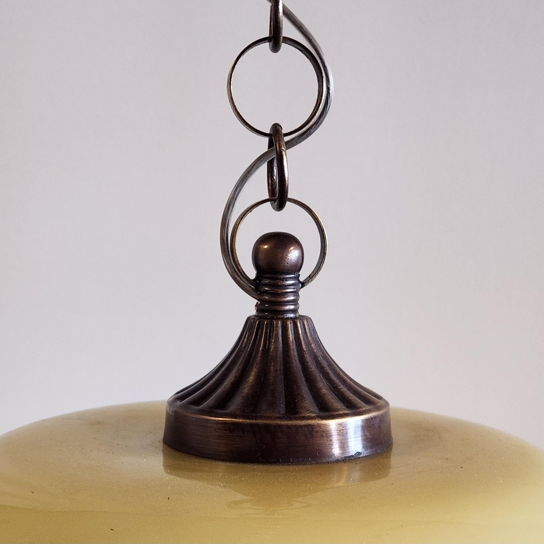 Murano hanging lamp diamond shape yellow pastel home decor vintage light fixture
