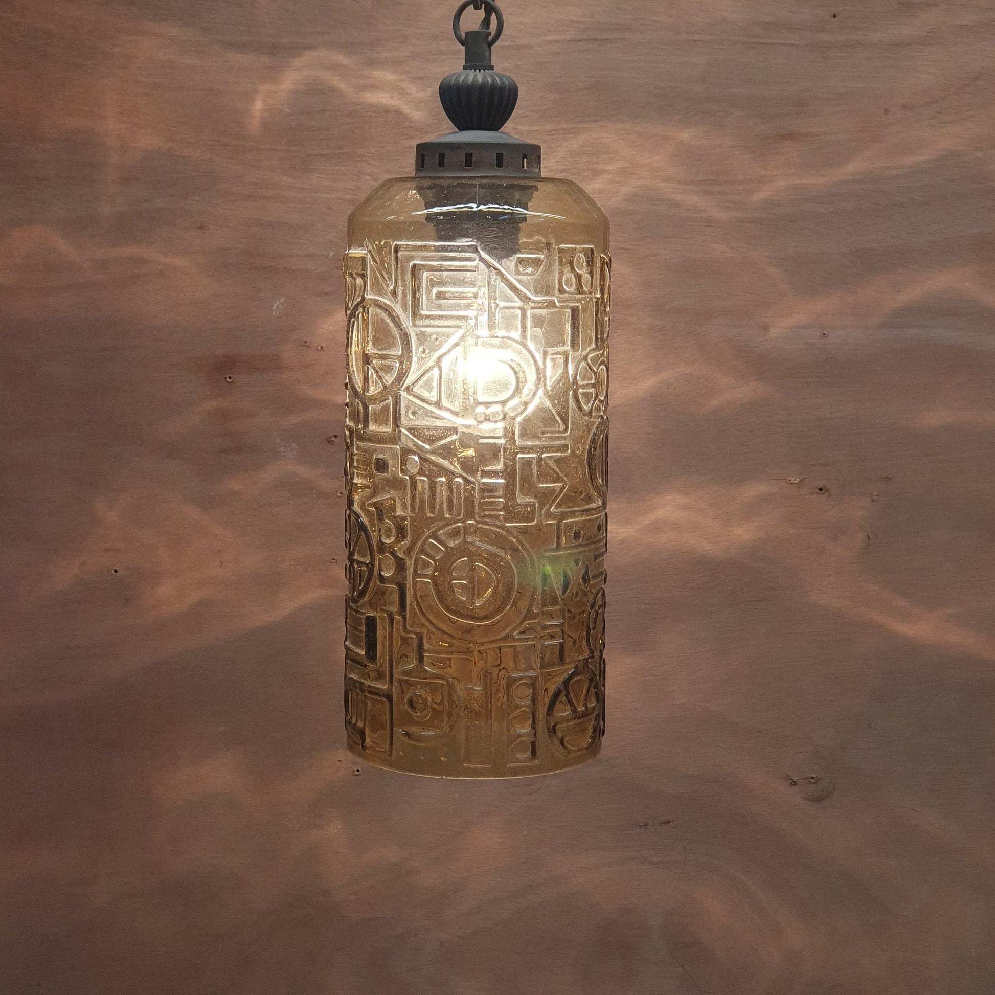 Transparent Yellow Glass Pendant Light - Vintage 70&#39;s Design by Helena Tynell - Flygsfors