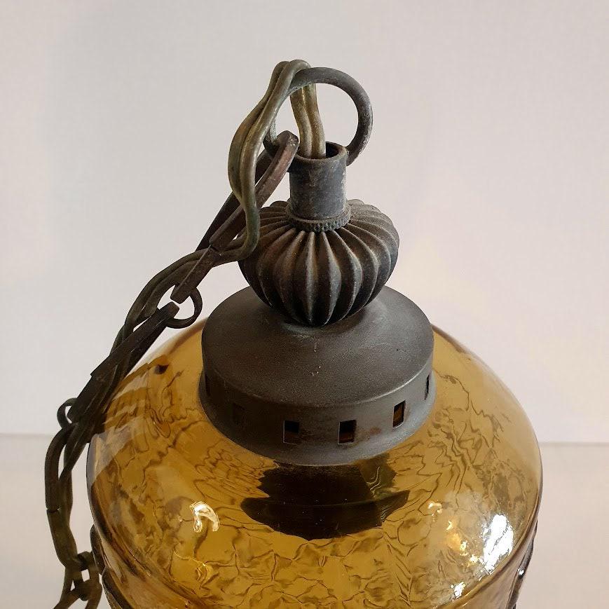 Transparent Yellow Glass Pendant Light - Vintage 70&#39;s Design by Helena Tynell - Flygsfors