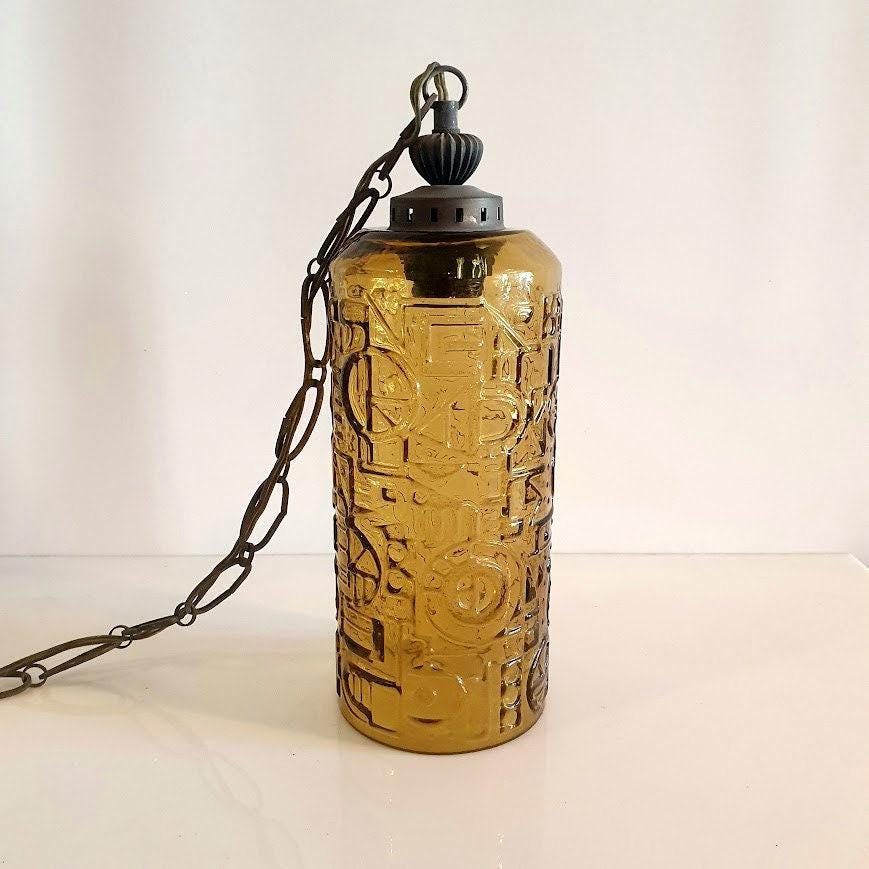 Transparent Yellow Glass Pendant Light - Vintage 70&#39;s Design by Helena Tynell - Flygsfors