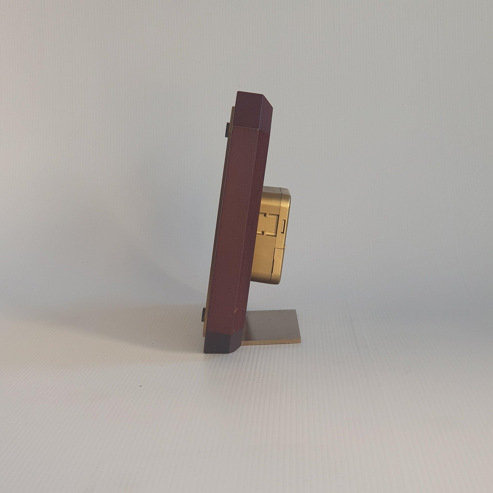 Mid-Century Kienzle Germany Desk Clock | 70&#39;s Quartz Mechanism | Brass Wood