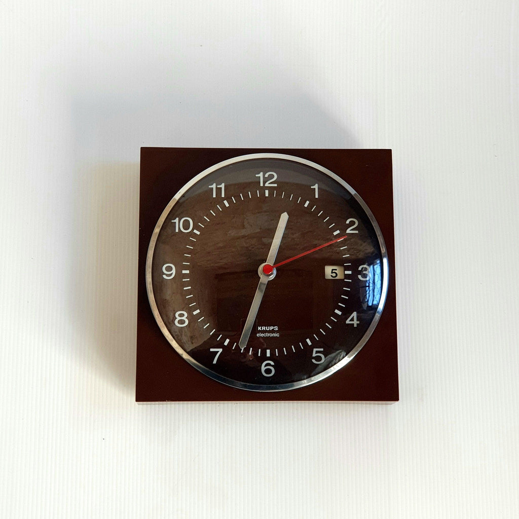 Kitchen wall clock by Krups Germany original electro mechanism with date indicator