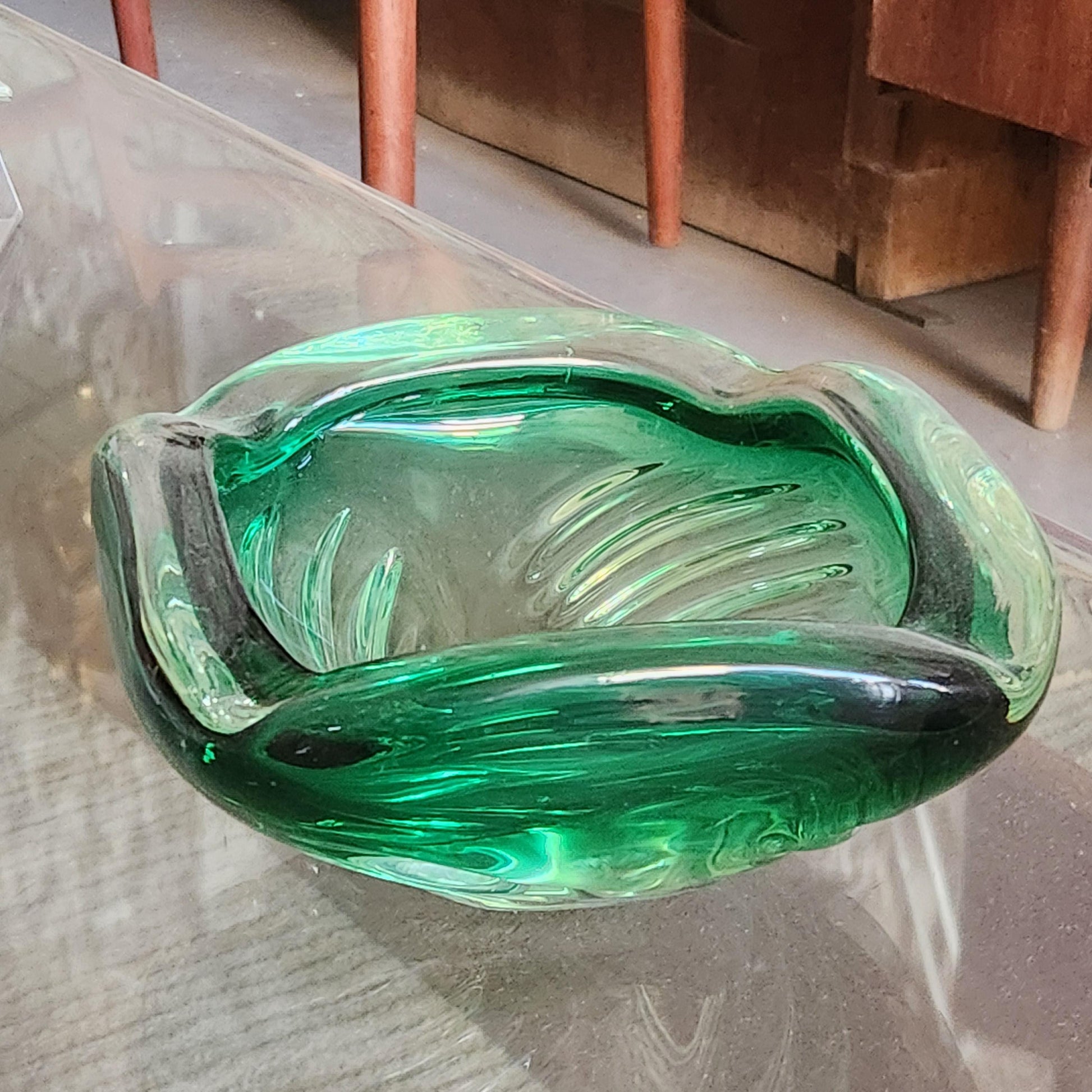 Handmade Murano Glass Bowl from Italy - Large and Stunning Centerpiece
