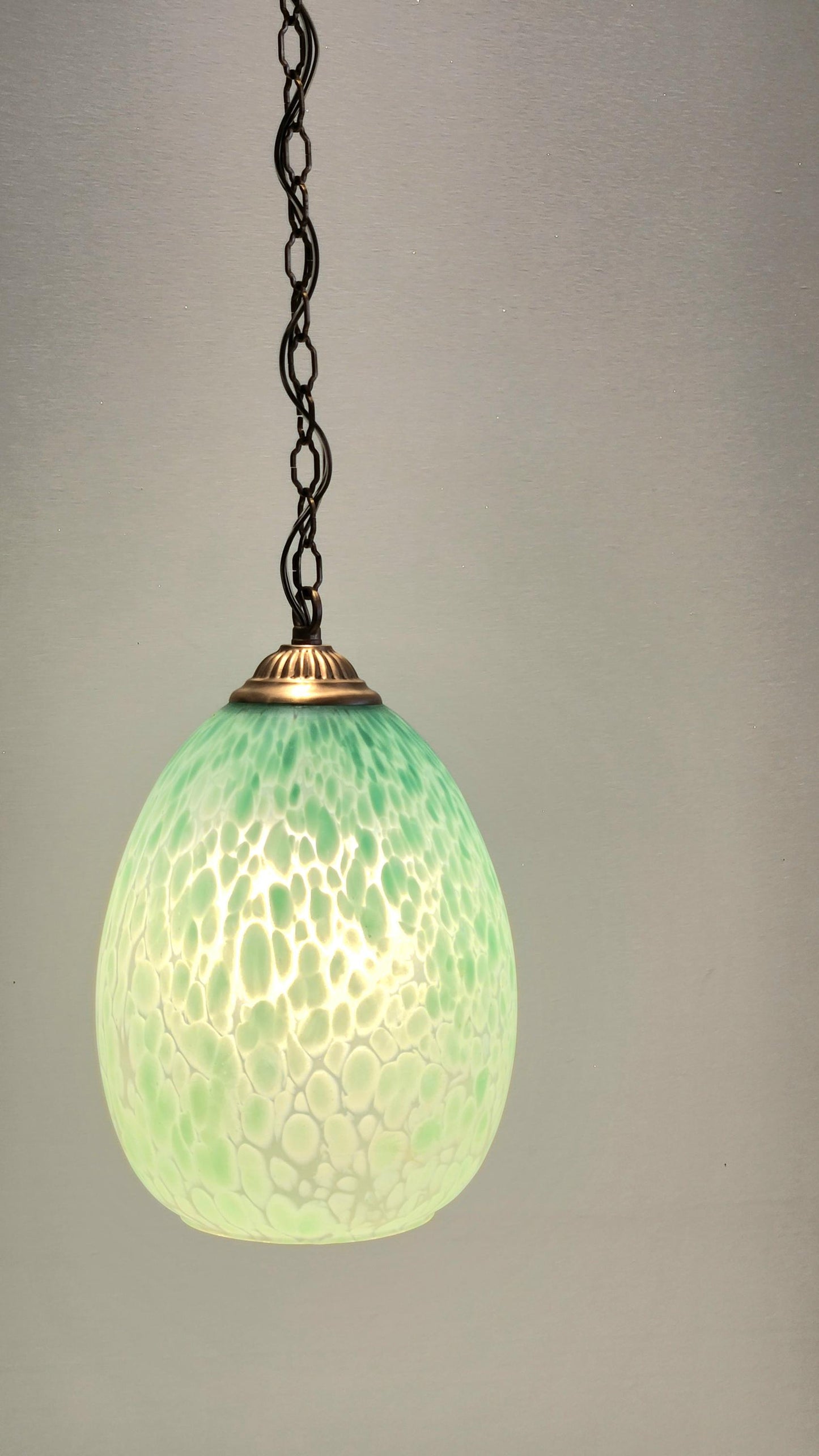 murano green pastel egg shape hanging lamp