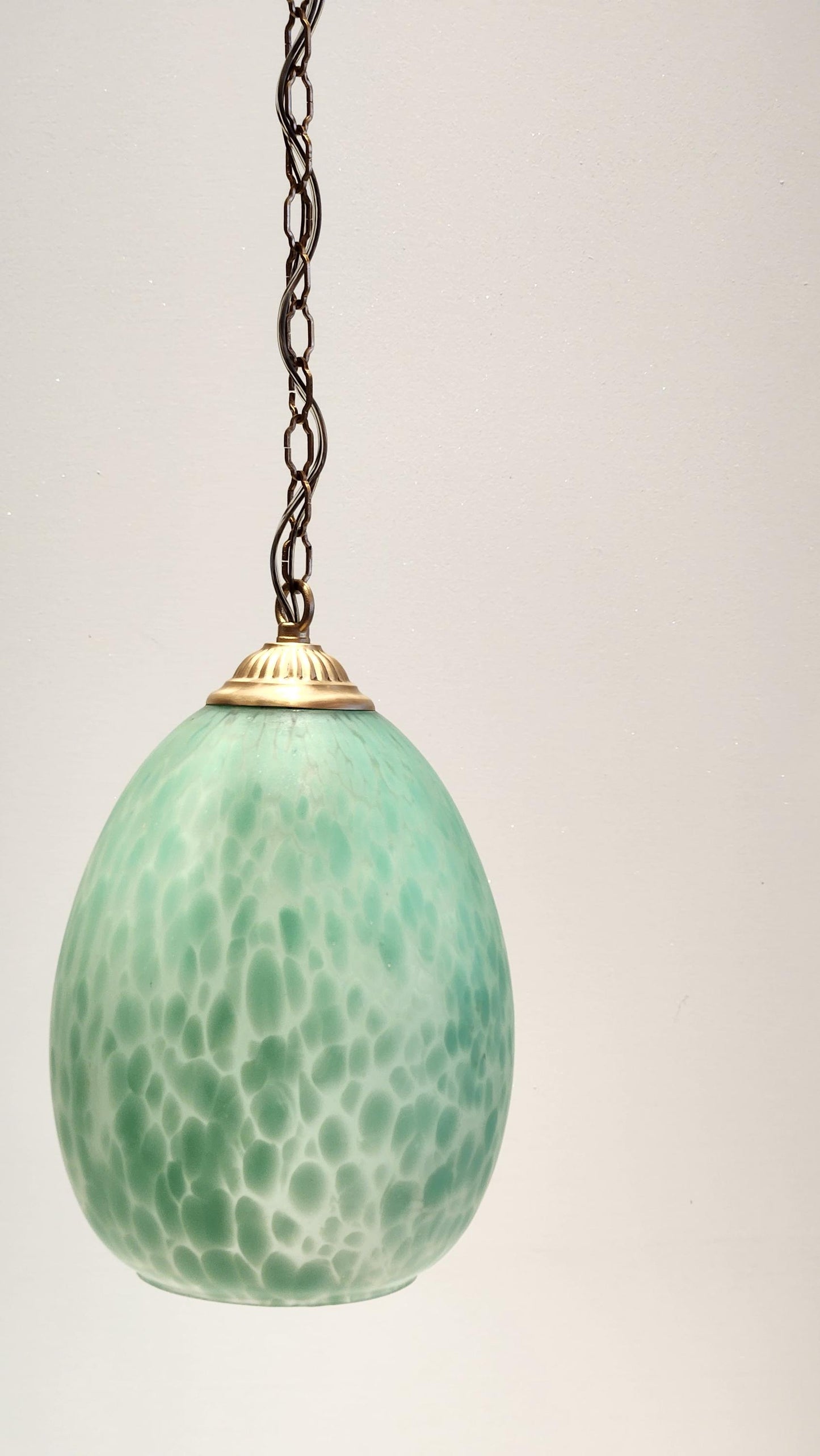 murano green pastel egg shape hanging lamp