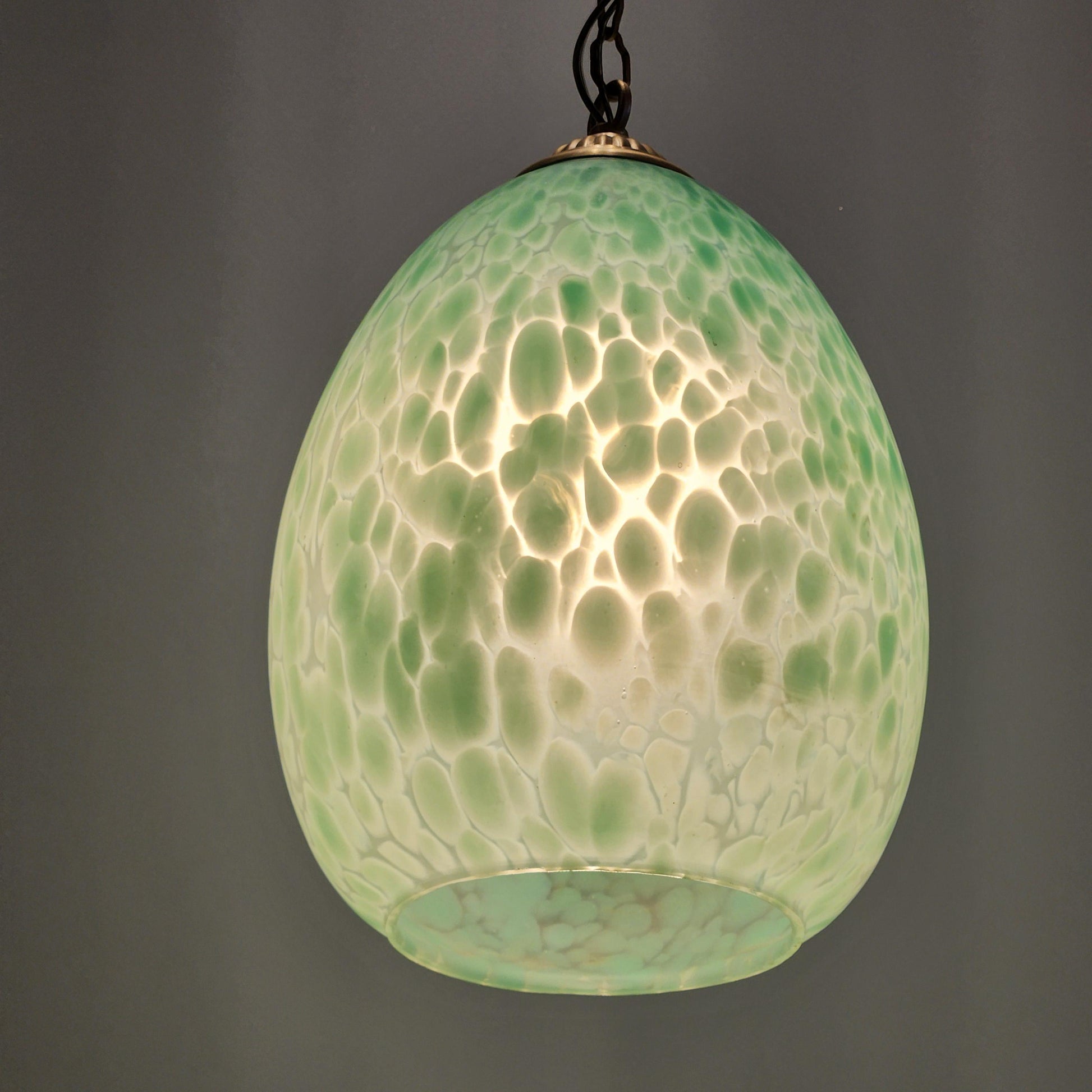 murano green pastel egg shape hanging lamp