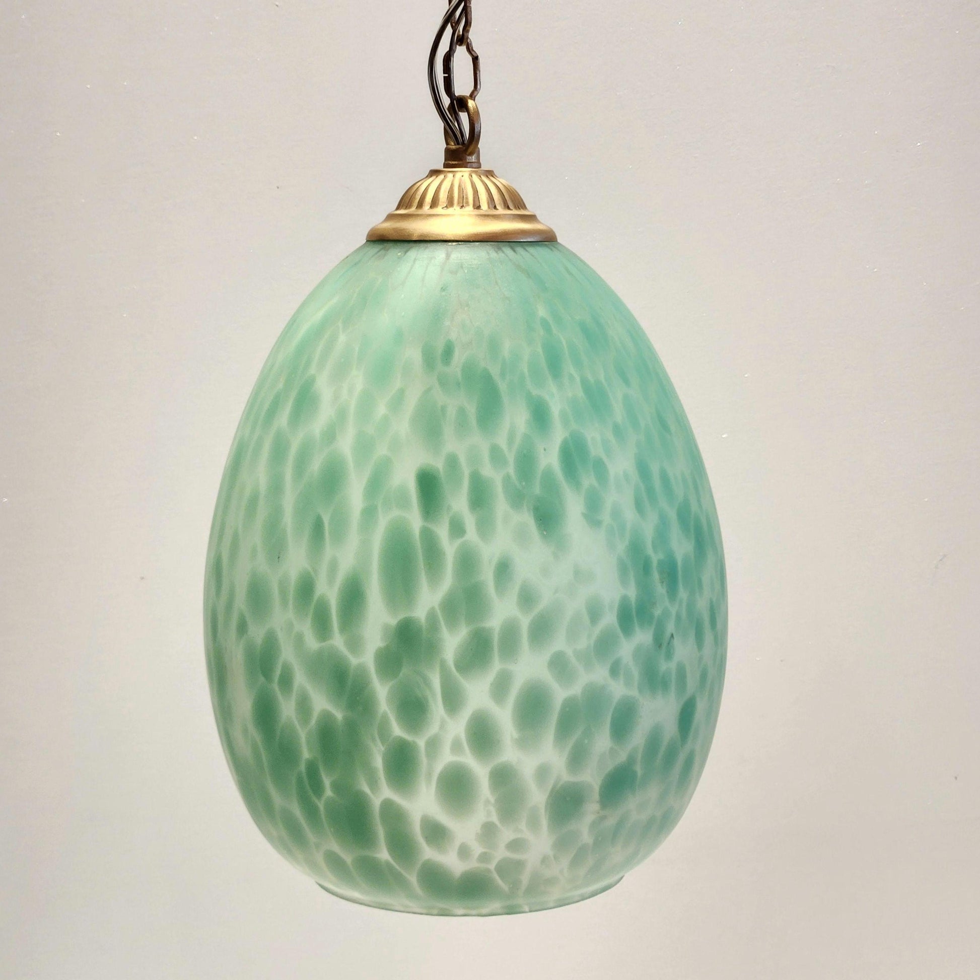 murano green pastel egg shape hanging lamp