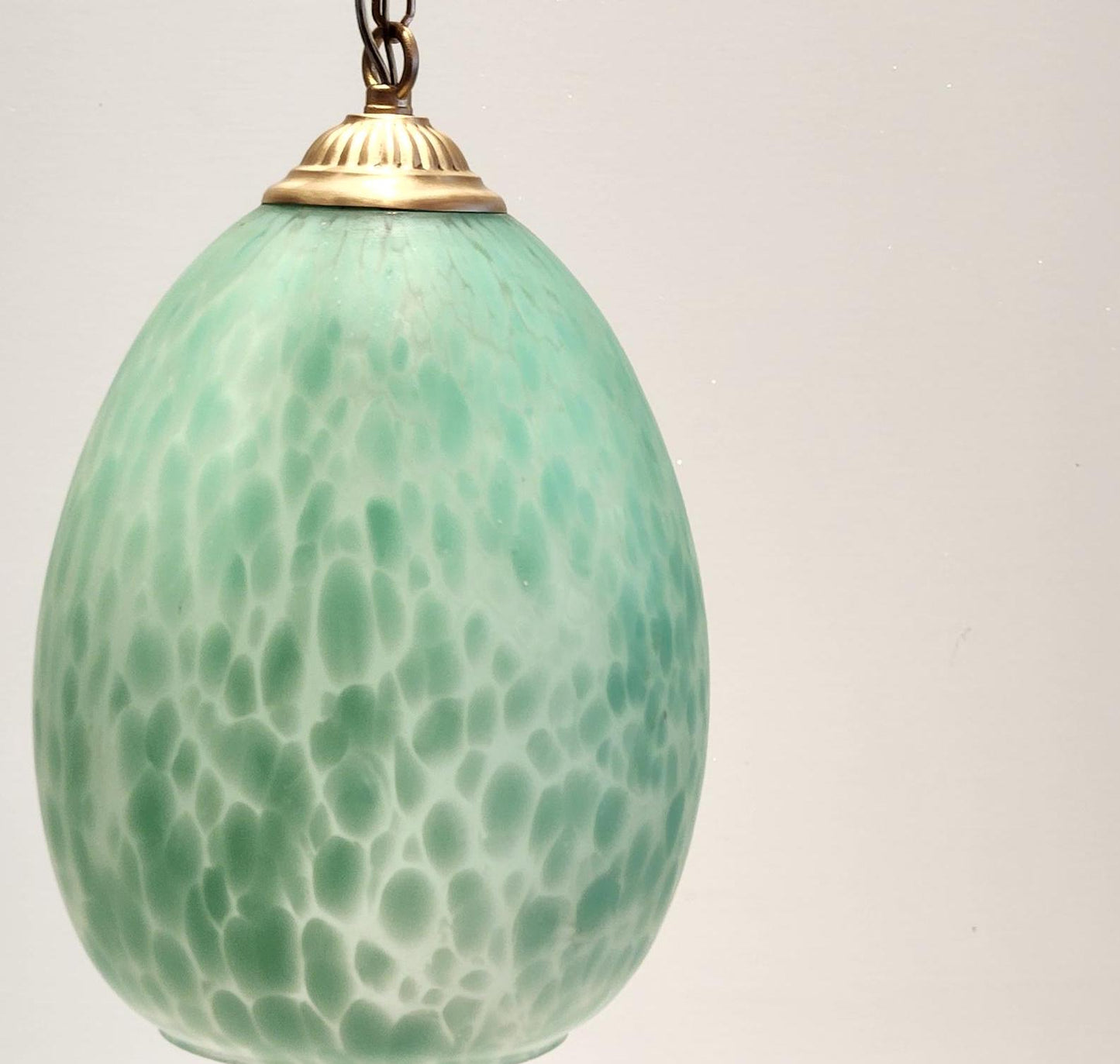 murano green pastel egg shape hanging lamp