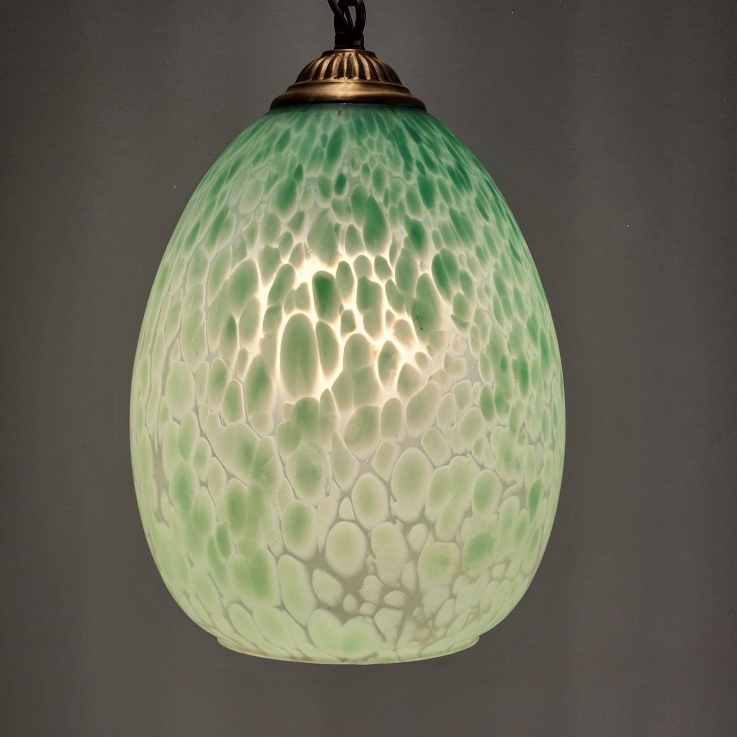 murano green pastel egg shape hanging lamp