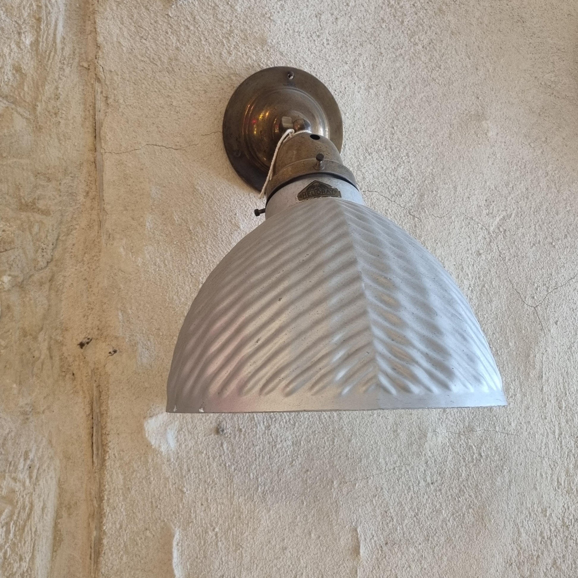 Rare 1930s English Wall Light by Helioray with Original Label - Restored