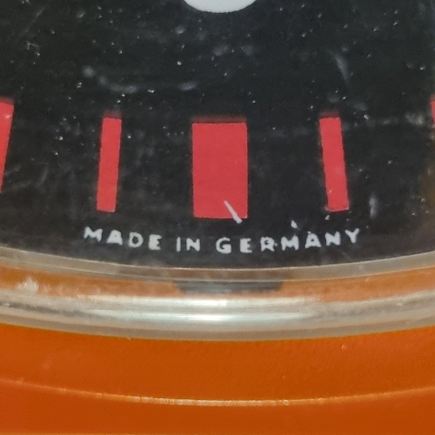 Vintage Junghans Germany Wall Clock 70's Orange Plastic Frame