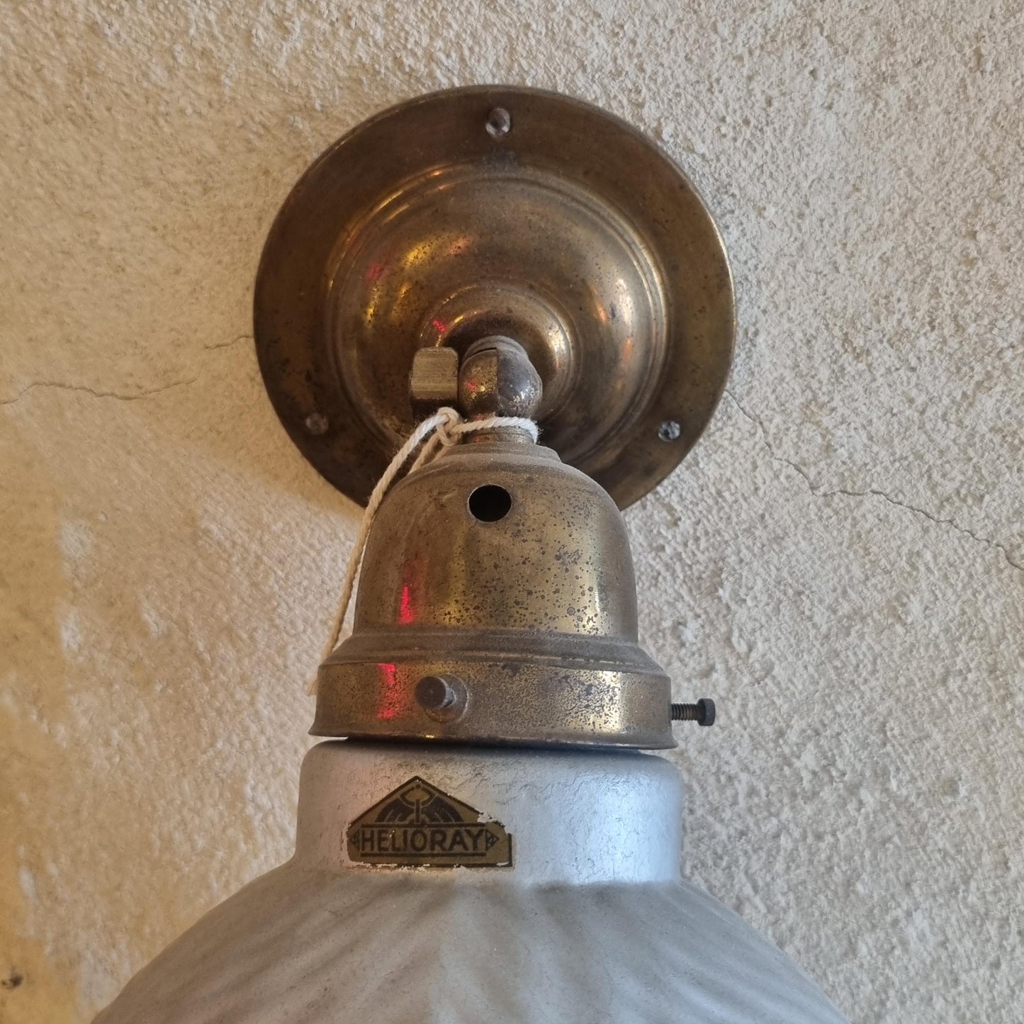 Rare 1930s English Wall Light by Helioray with Original Label - Restored