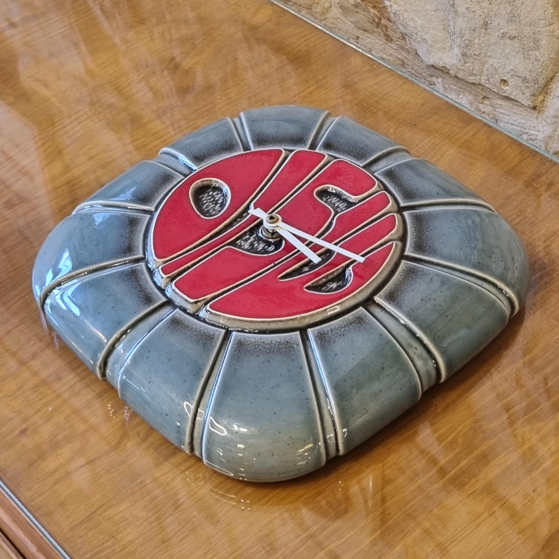 Vintage Israeli Ceramic Wall Clock – Beit HaYotzer, 1970s