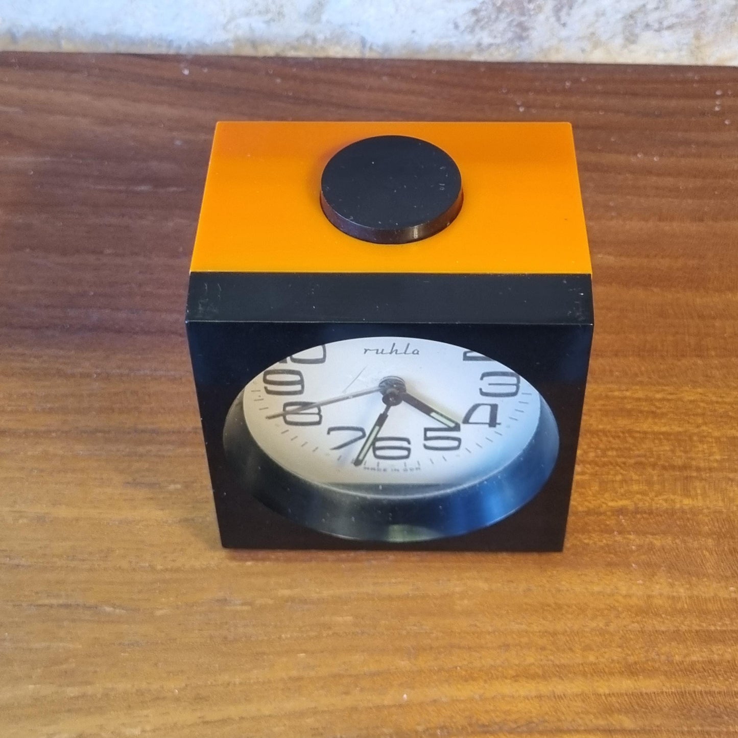 Vintage Ruhla DDR Alarm Clock 1960s–70s GDR Mechanical Space Age Pop Art Timepiece