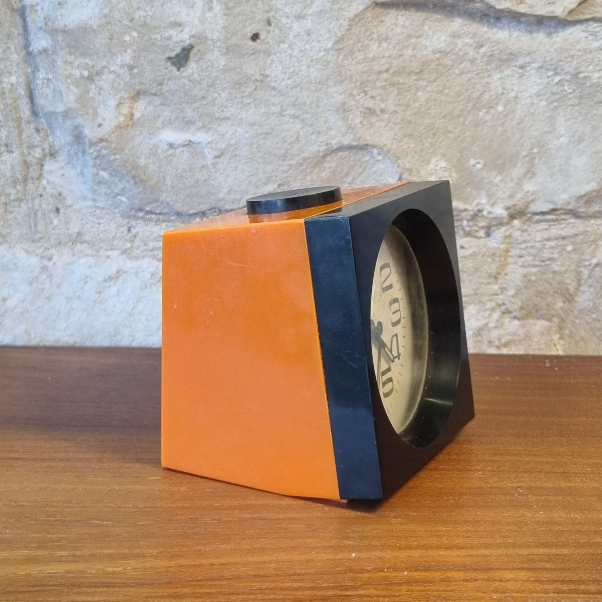 Vintage Ruhla DDR Alarm Clock 1960s–70s GDR Mechanical Space Age Pop Art Timepiece