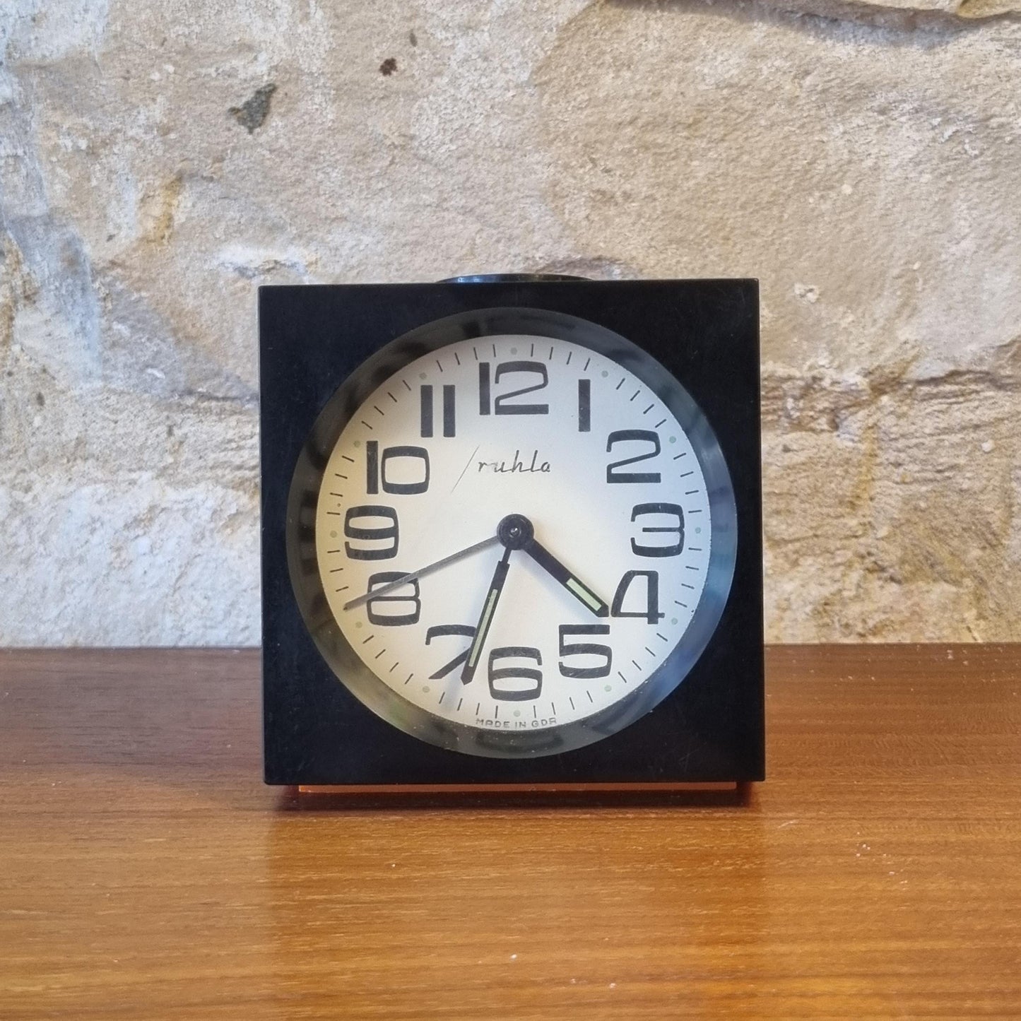 Vintage Ruhla DDR Alarm Clock 1960s–70s GDR Mechanical Space Age Pop Art Timepiece