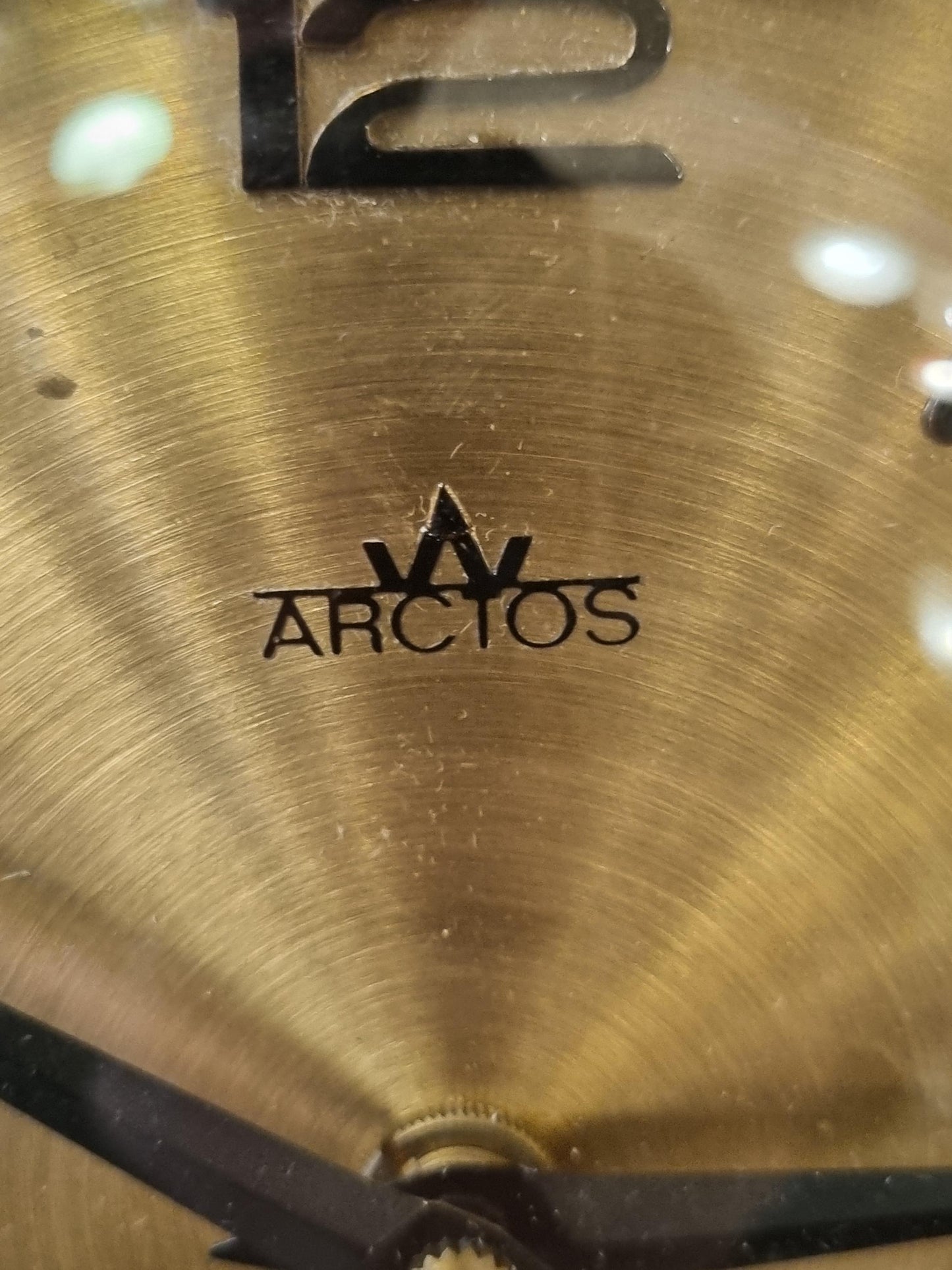Vintage German Arctos Electric Sunburst Wall Clock – Mid-Century Modern Brutalist Brass 1960s