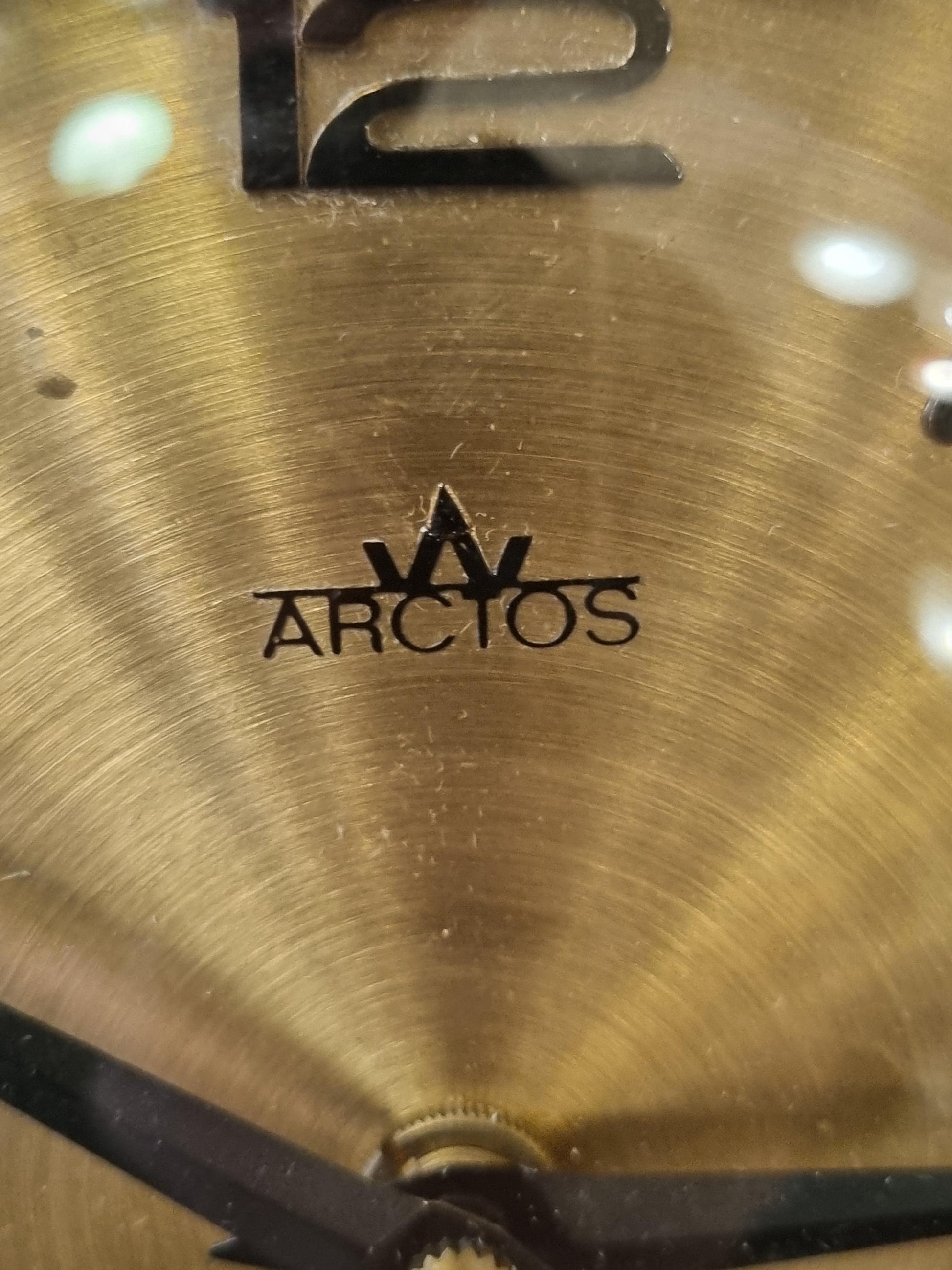 Vintage German Arctos Electric Sunburst Wall Clock – Mid-Century Modern Brutalist Brass 1960s