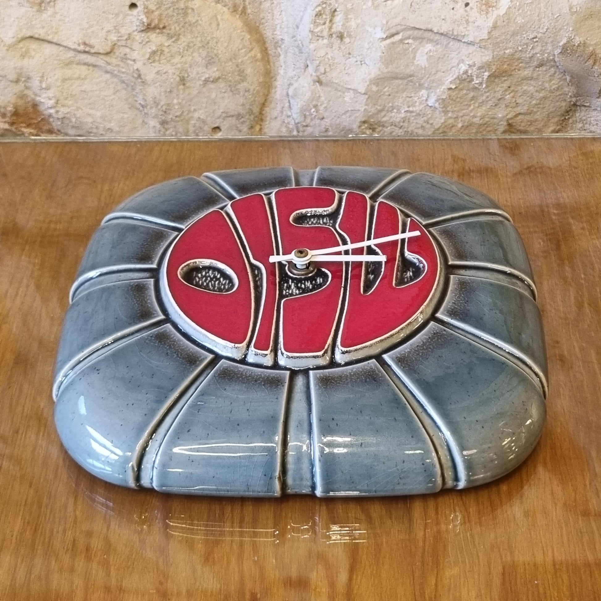 Vintage Israeli Ceramic Wall Clock – Beit HaYotzer, 1970s